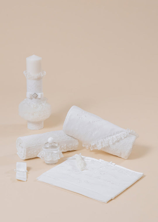 Set Botez 2 Piese, Lumanare si Trusou Personalizate AnneBebe