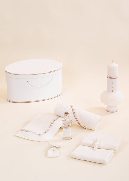 Christening Set Eduard 3 Pieces Candle Christening Outfit Personalized Chest AnneBebe