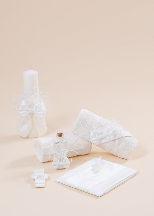 Set Botez Greta 2 Piese, Lumanare si Trusou Personalizat AnneBebe