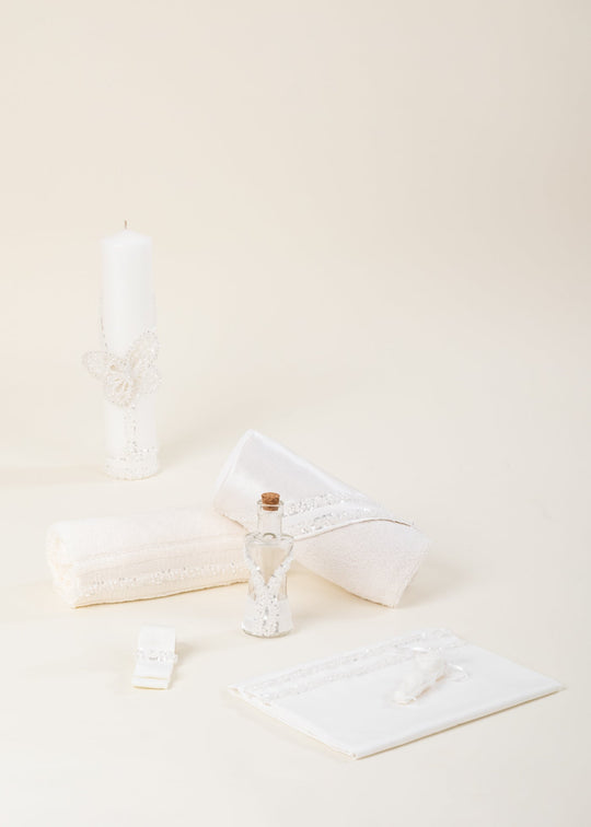 Set Botez Olga 2 Piese Lumanare si Trusou Personalizat AnneBebe