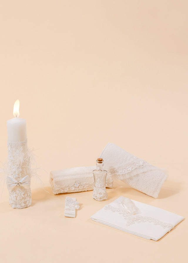 Amira 2 Piece Baptism Set Candle and Personalized Trunk AnneBebe