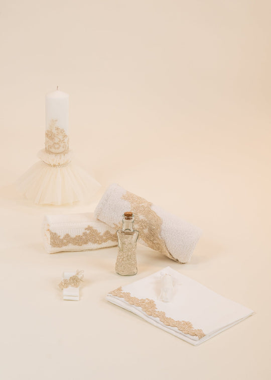 Set Botez Nicoleta 2 Piese, Lumanare si Trusou Personalizat Botez AnneBebe