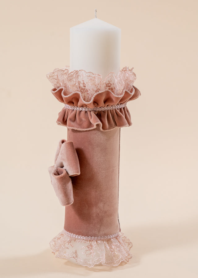 Set Botez Sorina 4 Piese, Rochie, Trusou, Lumanare si Cufar Personalizat Botez AnneBebe