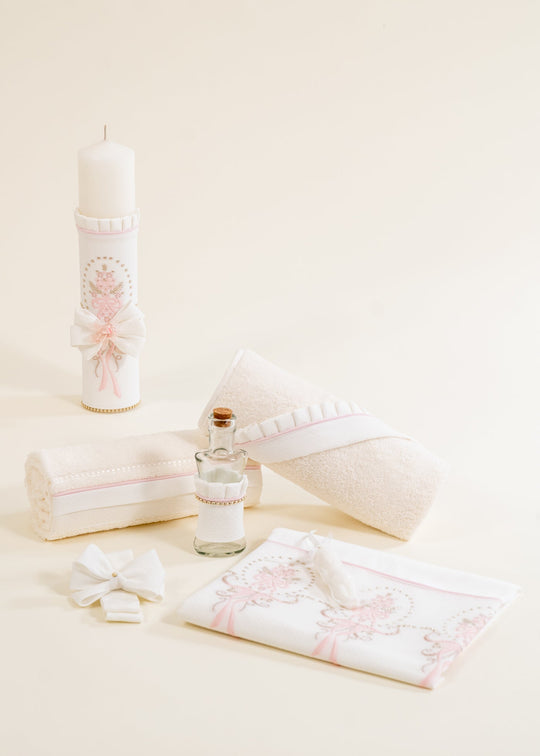 Cristiana Christening Set 2 Pieces Candle and Personalized AnneBebe Christening Kit