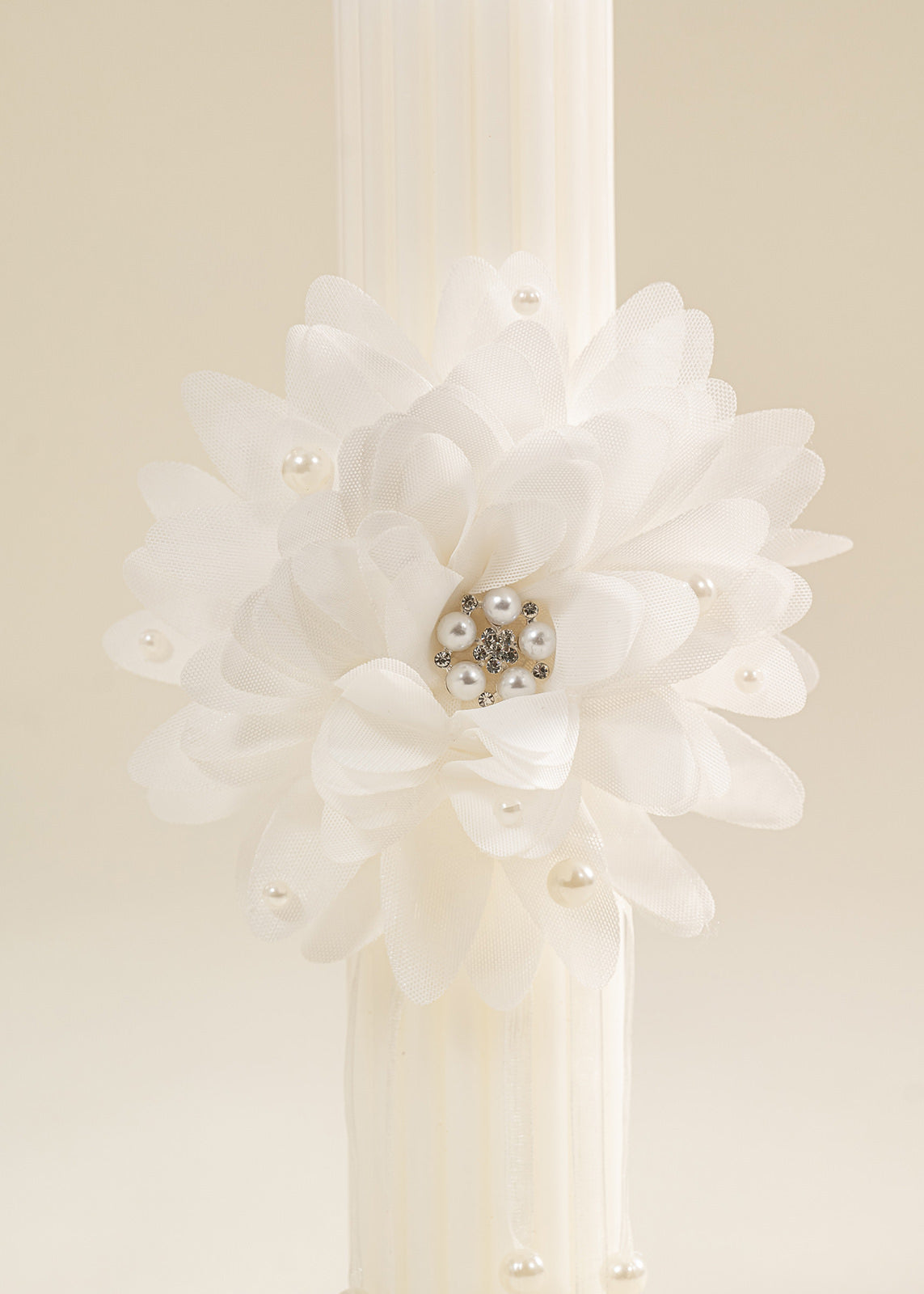 Lumanare Trandafir Crem Cu Perle