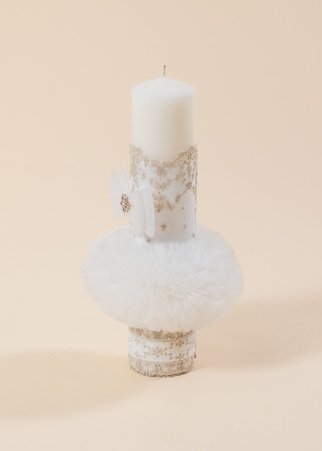 Baptism Set Natalia 3 Pieces, Dress, Trouser and Candle Personalized Baptism AnneBebe