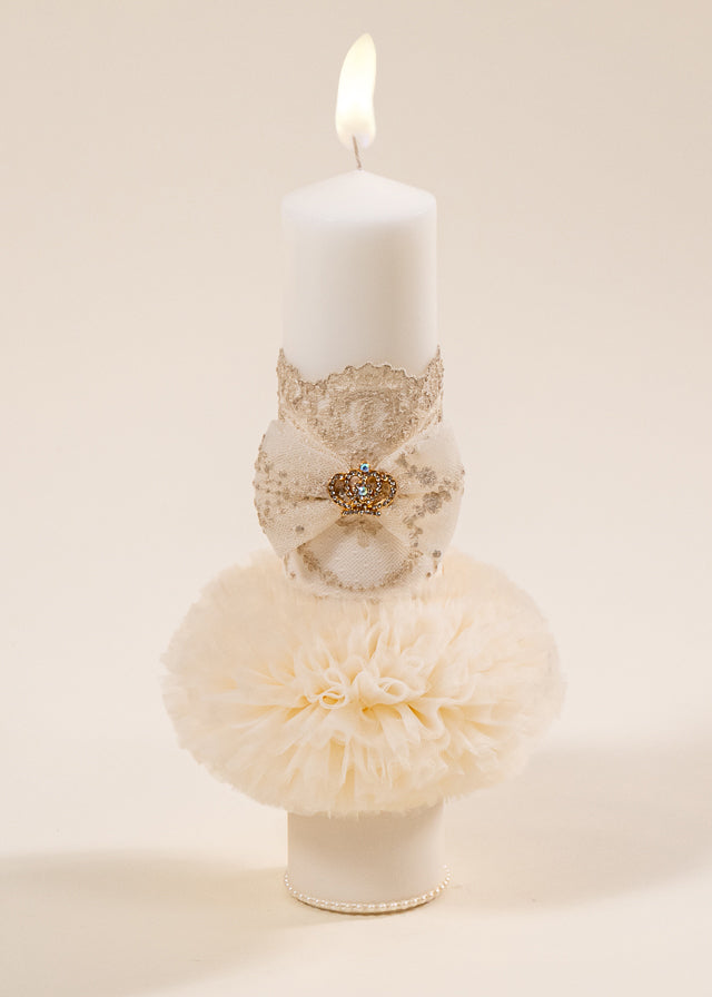 Baptism Set 2 Pieces Danielle Candle and Personalized Trunk AnneBebe