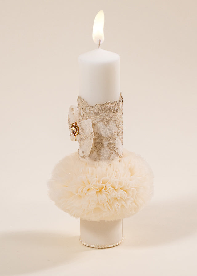 Baptism Set 2 Pieces Danielle Candle and Personalized Trunk AnneBebe