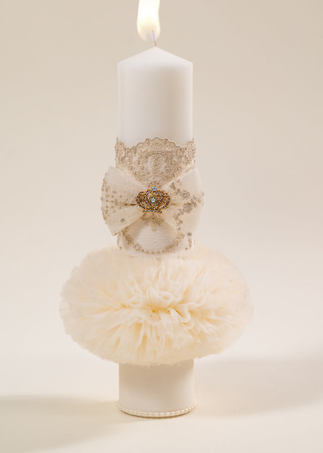 Baptism Set 2 Pieces Danielle Candle and Personalized Trunk AnneBebe