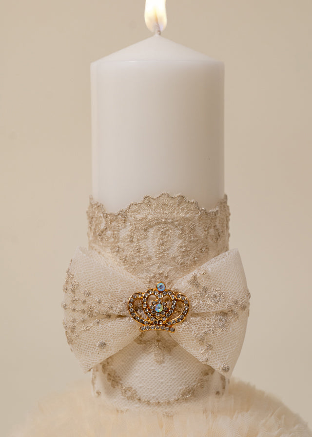 Baptism Set 2 Pieces Danielle Candle and Personalized Trunk AnneBebe