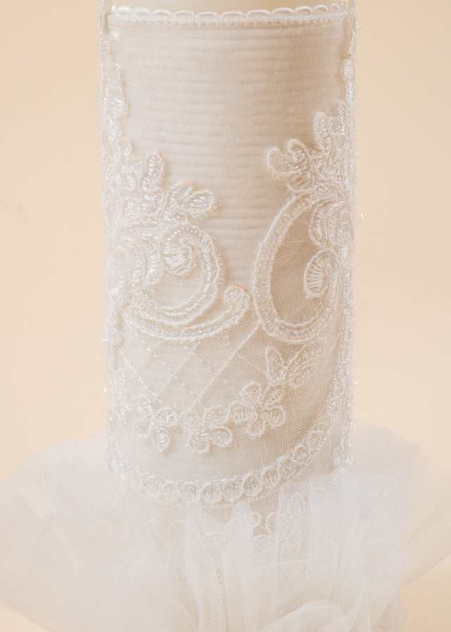 Klara 3 Piece Baptism Set, Dress, Trouser and Candle Personalized Baptism AnneBebe