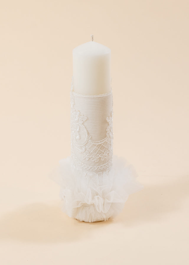 Klara 3 Piece Baptism Set, Dress, Trouser and Candle Personalized Baptism AnneBebe