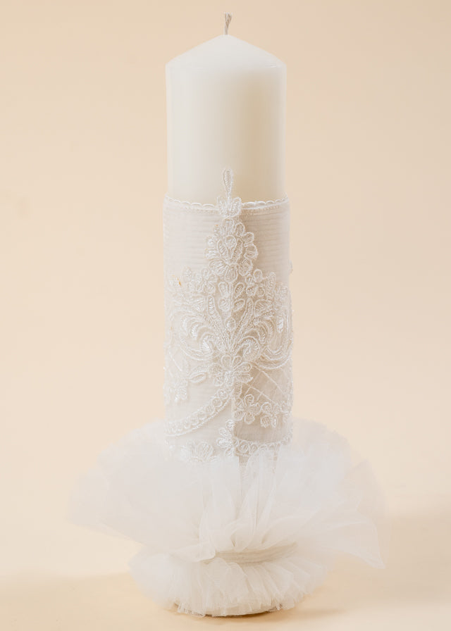 Klara 3 Piece Baptism Set, Dress, Trouser and Candle Personalized Baptism AnneBebe