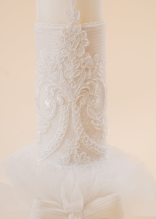 Klara 3 Piece Baptism Set, Dress, Trouser and Candle Personalized Baptism AnneBebe