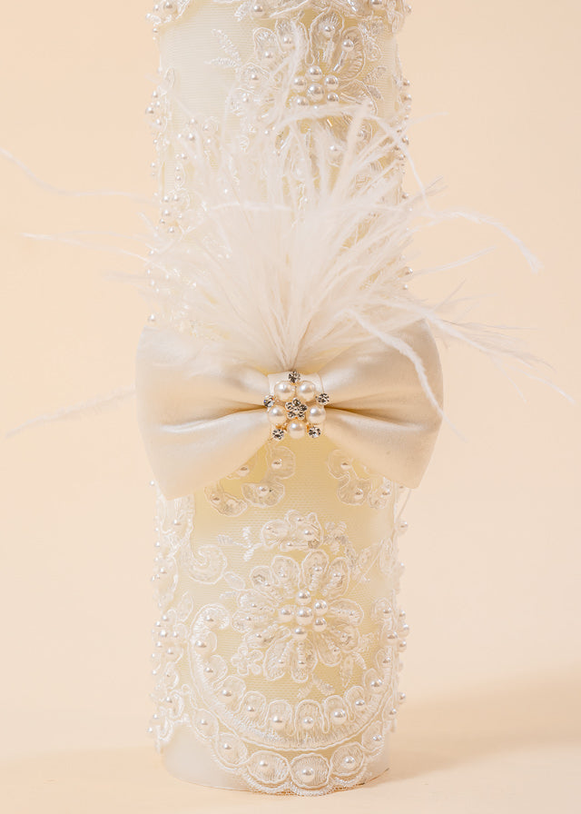 Set Botez Anais 3 Piese,  Rochie, Trusou si Lumanare Personalizat Botez AnneBebe