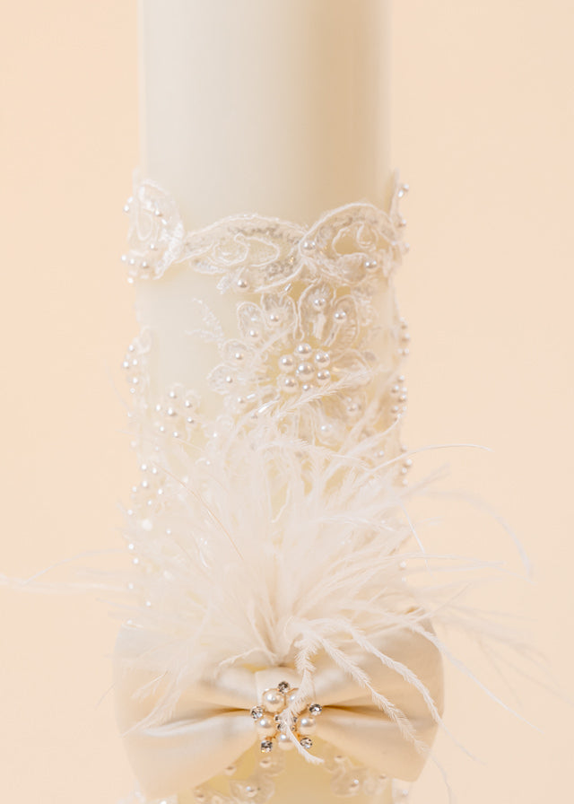 Set Botez Anais 3 Piese,  Rochie, Trusou si Lumanare Personalizat Botez AnneBebe