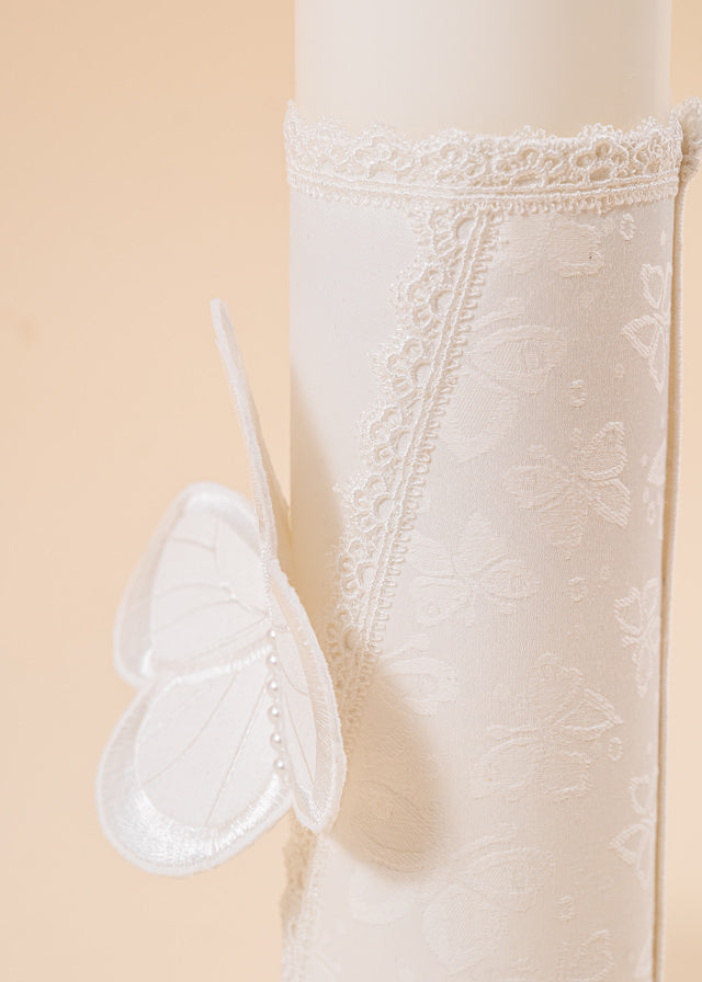 Lumanare Tatiana Crem Fluture Brodat AnneBebe