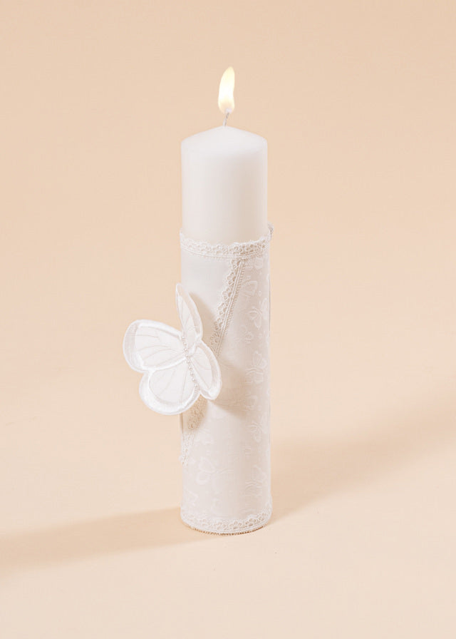 Lumanare Tatiana Crem Fluture Brodat AnneBebe