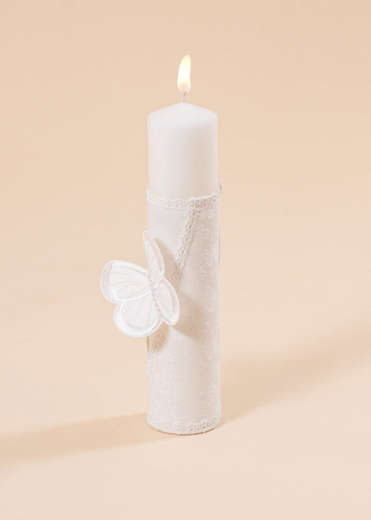 Lumanare Tatiana Crem Fluture Brodat AnneBebe