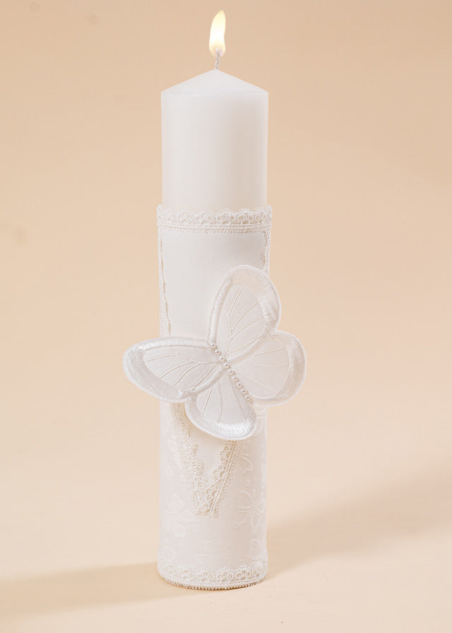 Lumanare Tatiana Crem Fluture Brodat AnneBebe