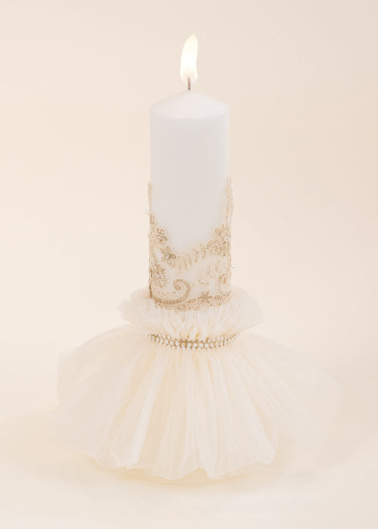 Lumanare Nicoleta Tull Capucino Dantela Aurie AnneBebe