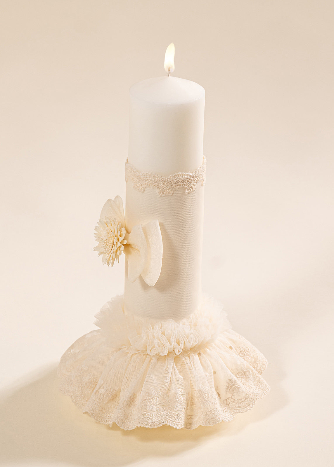 Set Botez Mira 3 Piese  Rochie Trusou si Lumanare Personalizat Botez AnneBebe