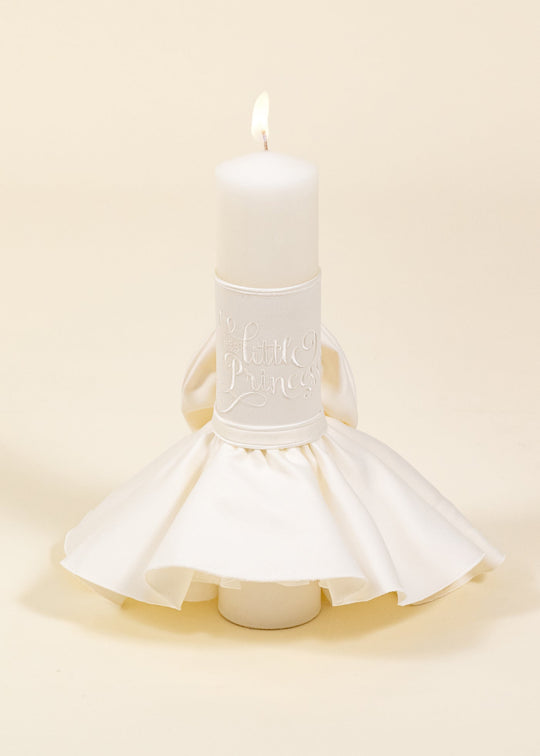 Lumanare Cataleya Satin Crem Cu Trena Brodata ,, Litell Princess " AnneBebe