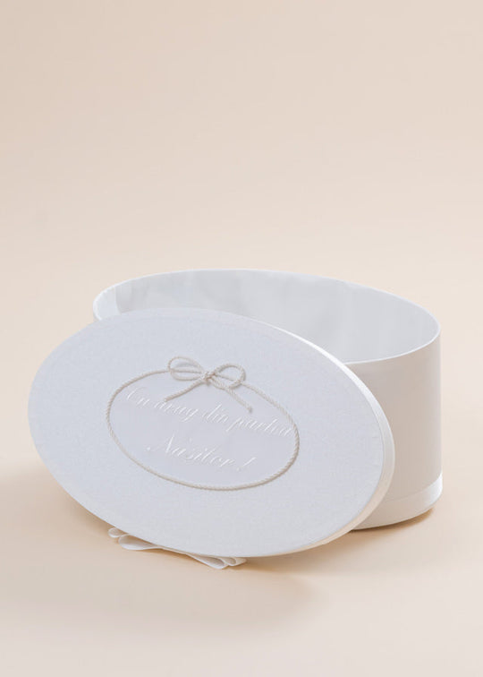 Cufar Oval Crem cu Crem - Cu Drag Din Partea Nasilor - AnneBebe