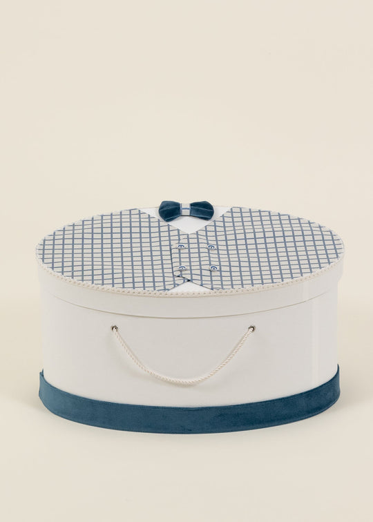 Cufar Antonio Oval Crem Cu Patratele Bleo Pe Capac AnneBebe