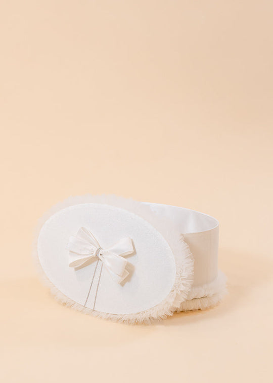 Cufar Freya Oval Tull Crem Cu Sclipici