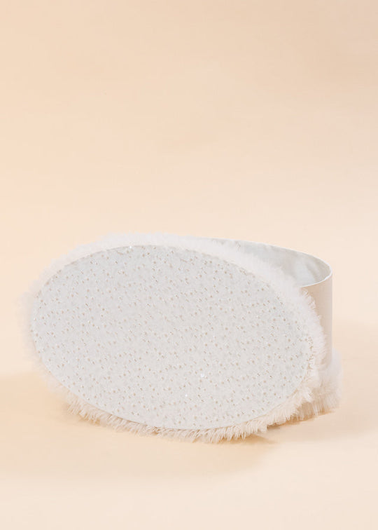 Cufar Dalia Oval Crem Perlat Paiete Argintii AnneBebe