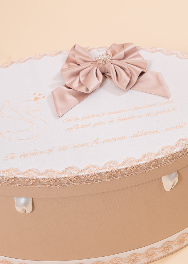 Set Botez Vivienne 3 Piese Lumanare Trusou Cufar Personalizat Botez AnneBebe