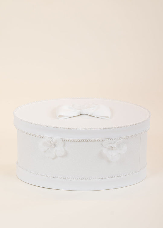 Cufar Linda Oval Crem Funda Pe Capac Si Flori 3D Cu Perle AnneBebe