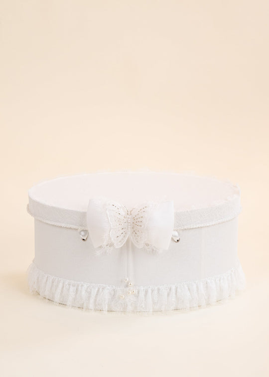 Cufar Oval Crem Dantela Chantele Si Funda Cu Fluturas AnneBebe