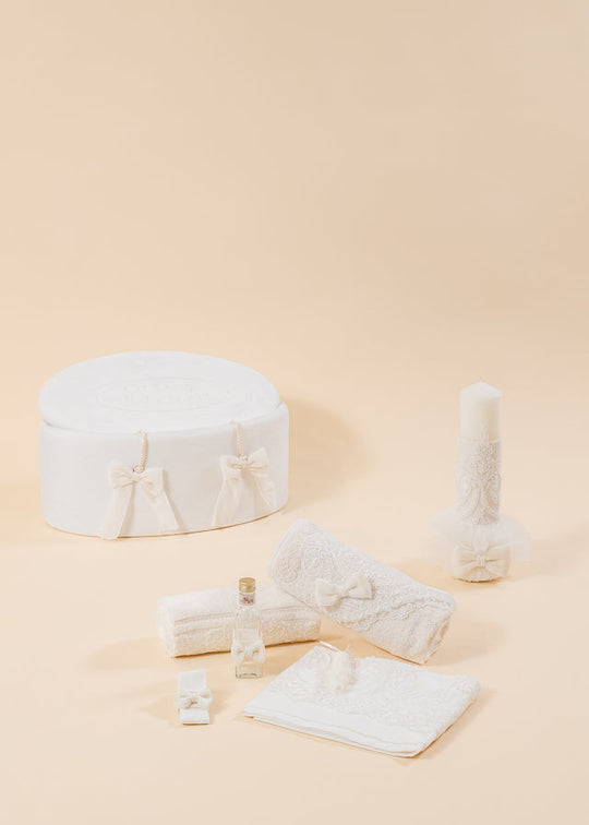 Klara 3 Piece Baptism Set, Candle, Trunk and Personalized Chest AnneBebe