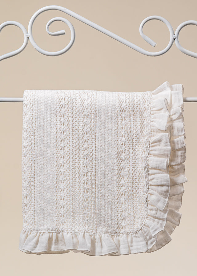 Pled Annelis Crem Dantela din Bumbac AnneBebe