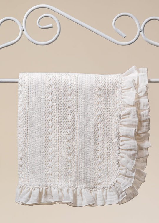 Pled Annelis Crem Dantela din Bumbac AnneBebe