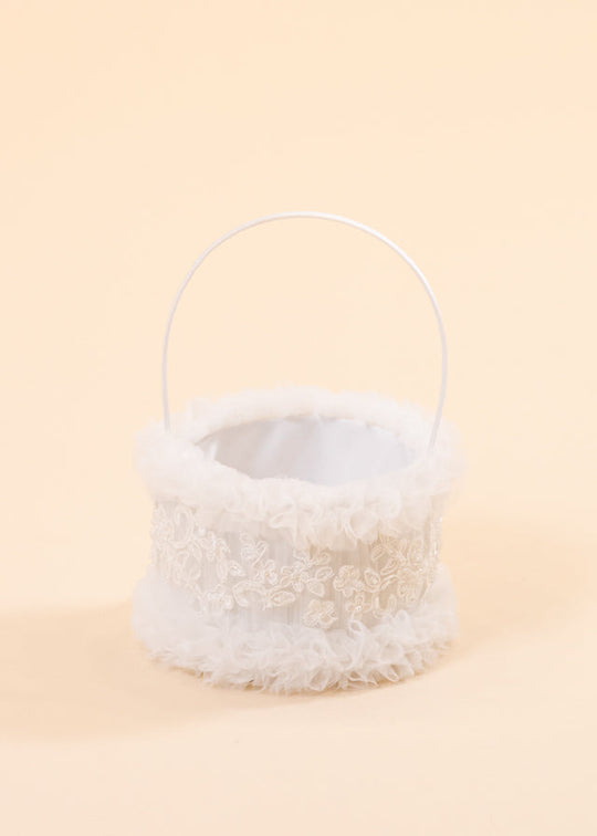 Cosulet Crem Dantela Lux Cu Perle Pentru Cruciulite AnneBebe