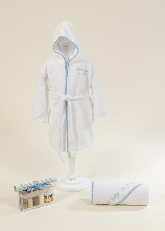 Set Pentru Prima Baita Alb+Bleu AnneBebe
