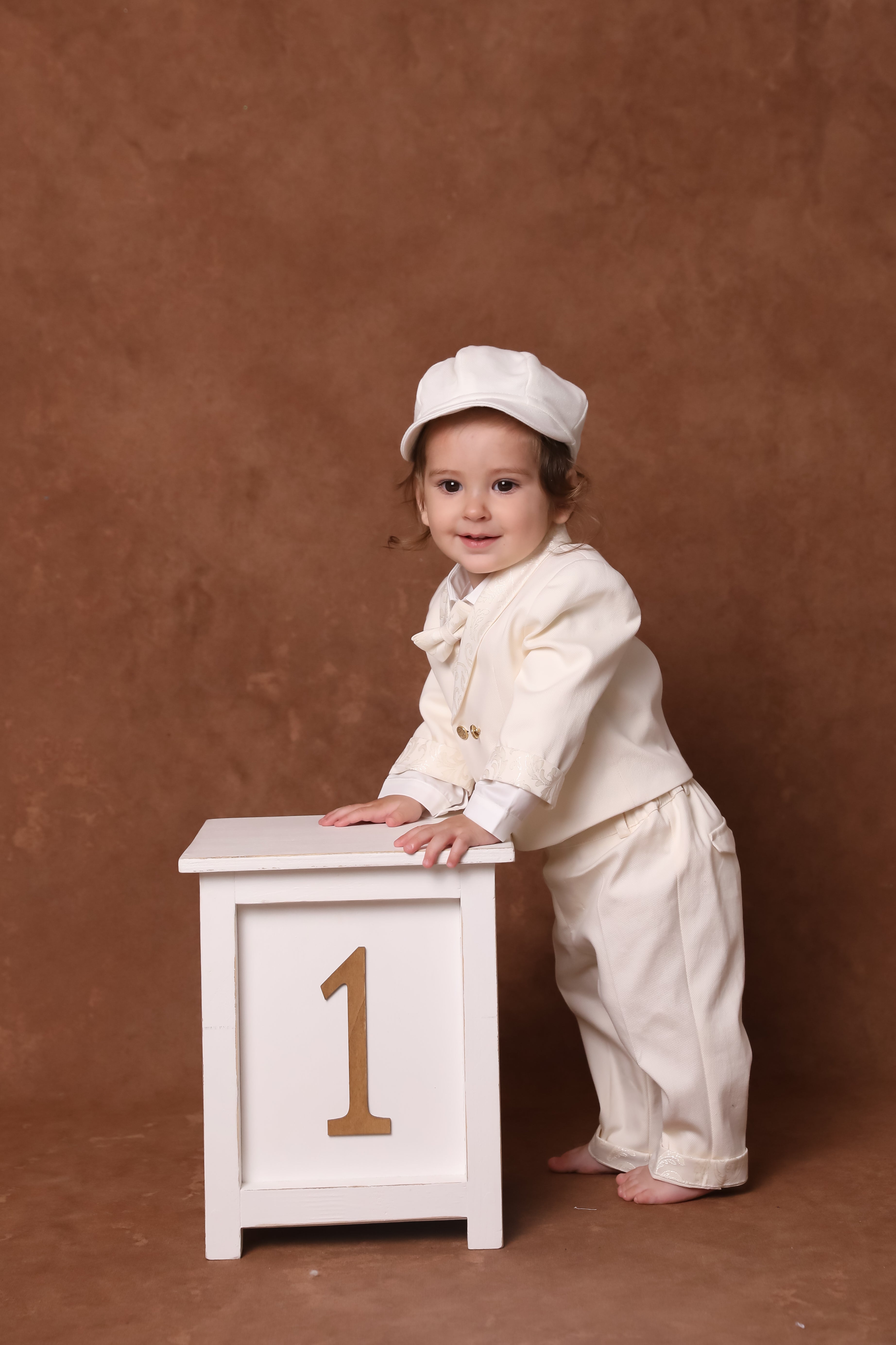 Set Botez Lucas 3 Piese, Costum, Trusou si Lumanare Personalizat Botez AnneBebe