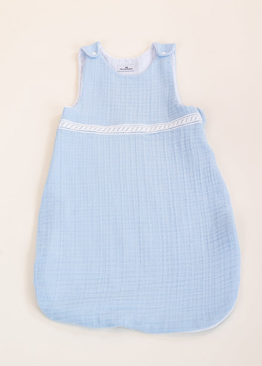 Sac De Dormit Din Muselina Bleu Baietei AnneBebe