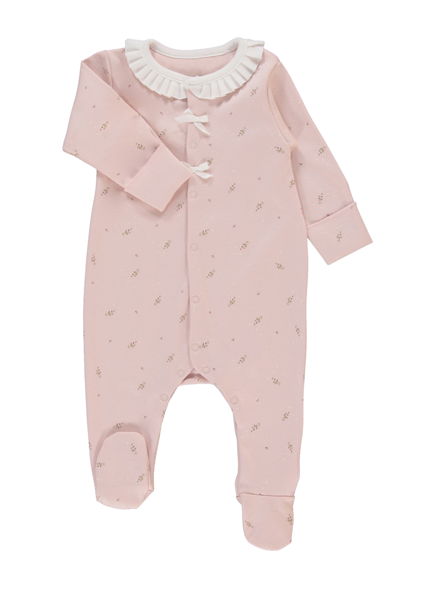 Set 10 Piese Maternitate Roz cu Imprimeu Flori Tiny Florist Z1047 Bebetto