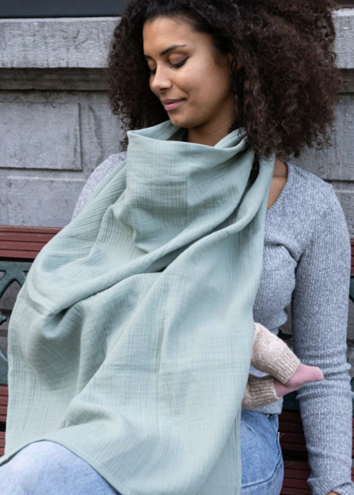 Esarfa pentru Alaptat Multifunctionala Verde 37001024 Senses