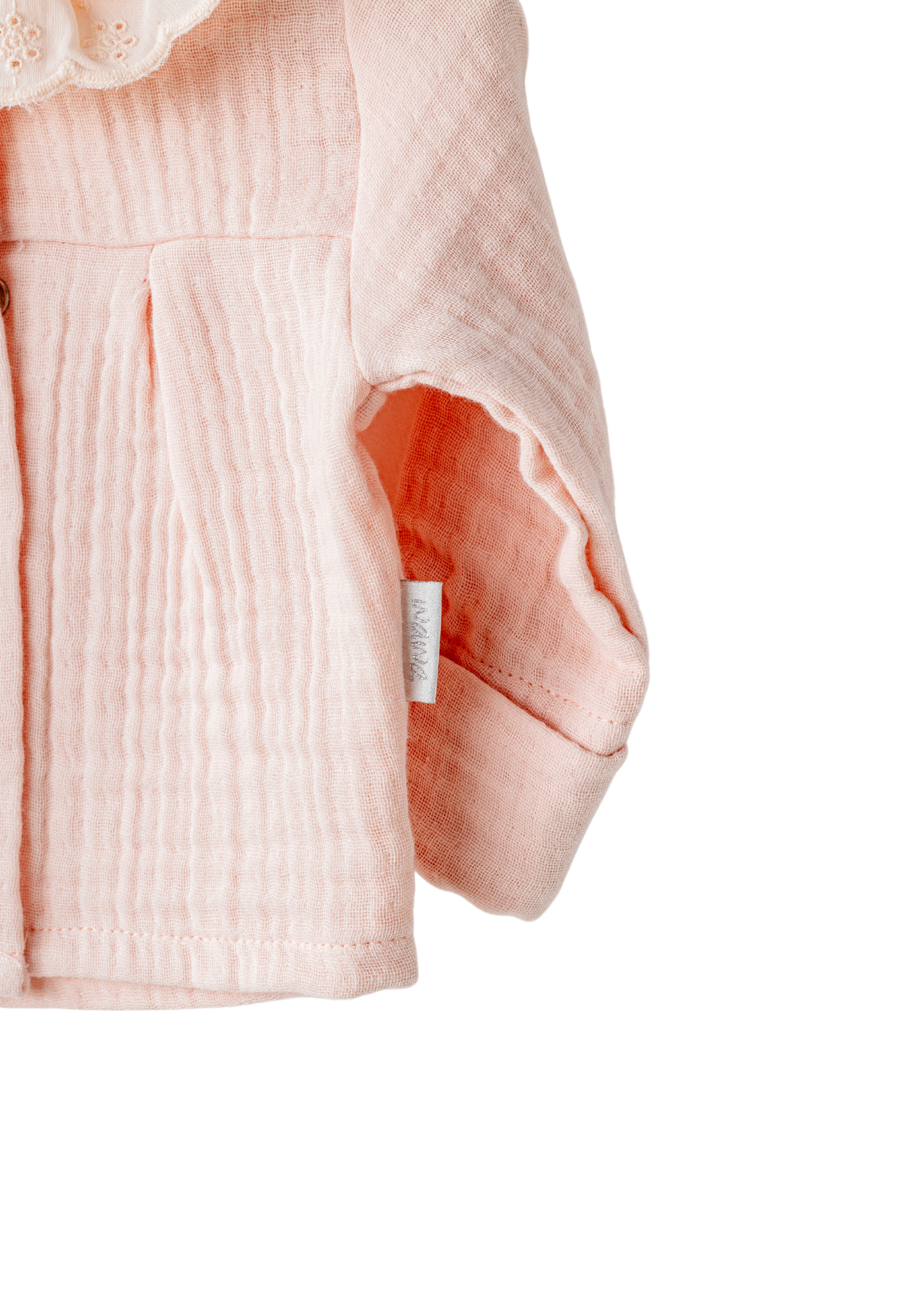 Set 5 Piese Nou Nascut Muselina Somon cu Dantela Bumbac AC25840 Andywawa