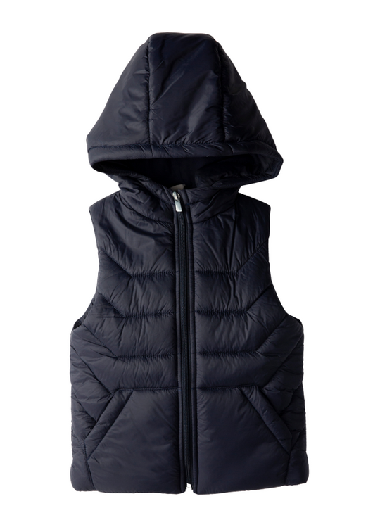 Navy Blue Fas Vest with Zipper M53120 Midimod Gold