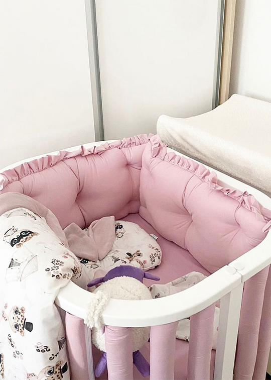 Girls' Pink Anti-Allergic Cotton Crib Bumper Dreamy 60x30 cm 1130-2010 Dada&amp;Rocco