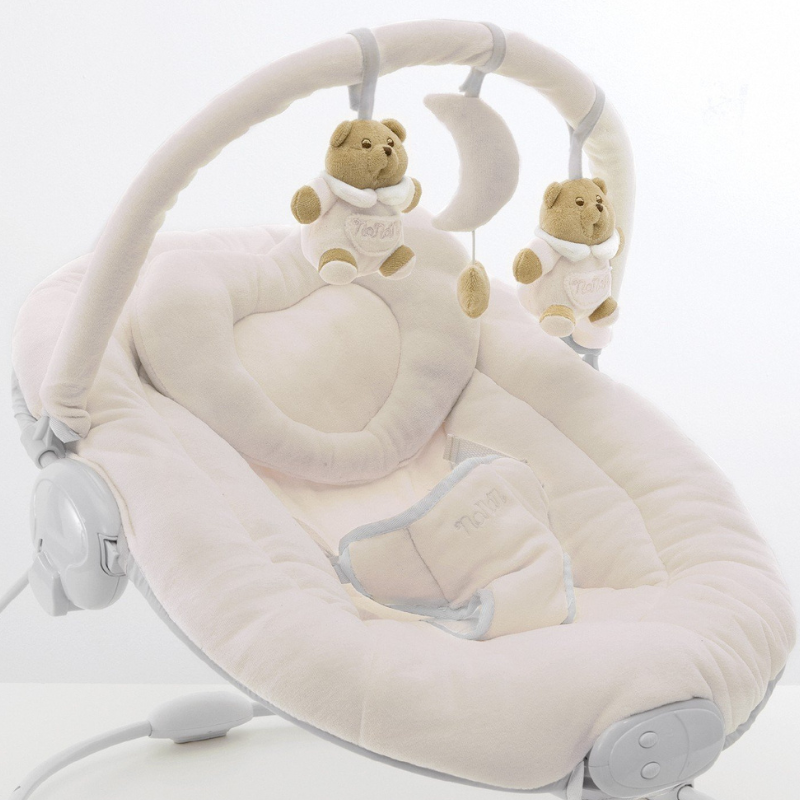 Balansoar si scaun pentru bebelusi si copii cu sunete si vibratii 0 - 9 kg Nanan Puccio roz 12065R - Camera Bebelusului