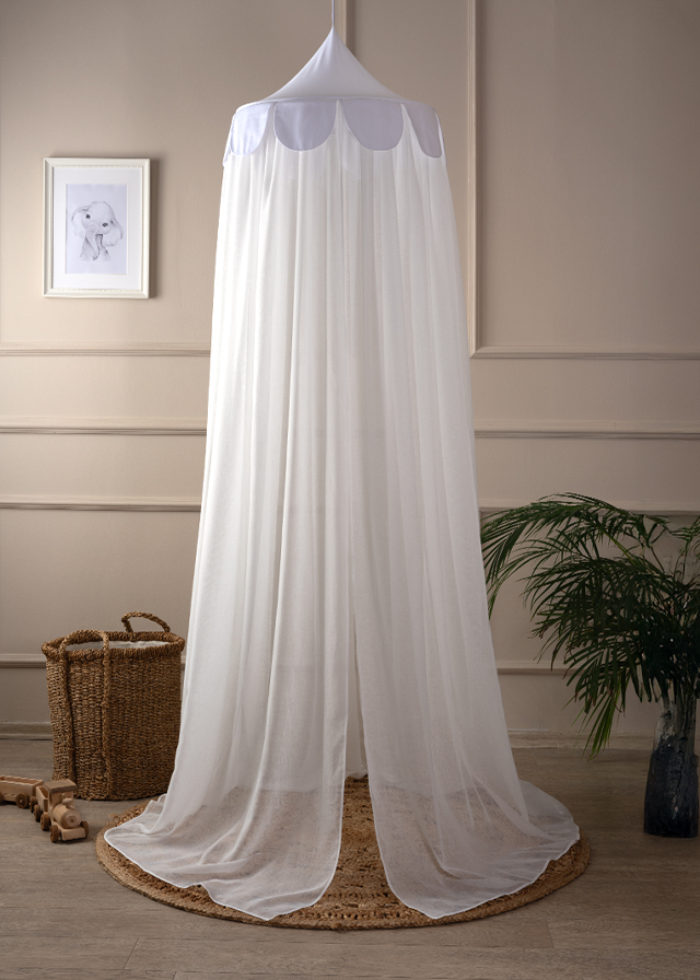 Baldachin Cu Suport Alb Sateen 2x4 m – 0696 FUNNABABY
