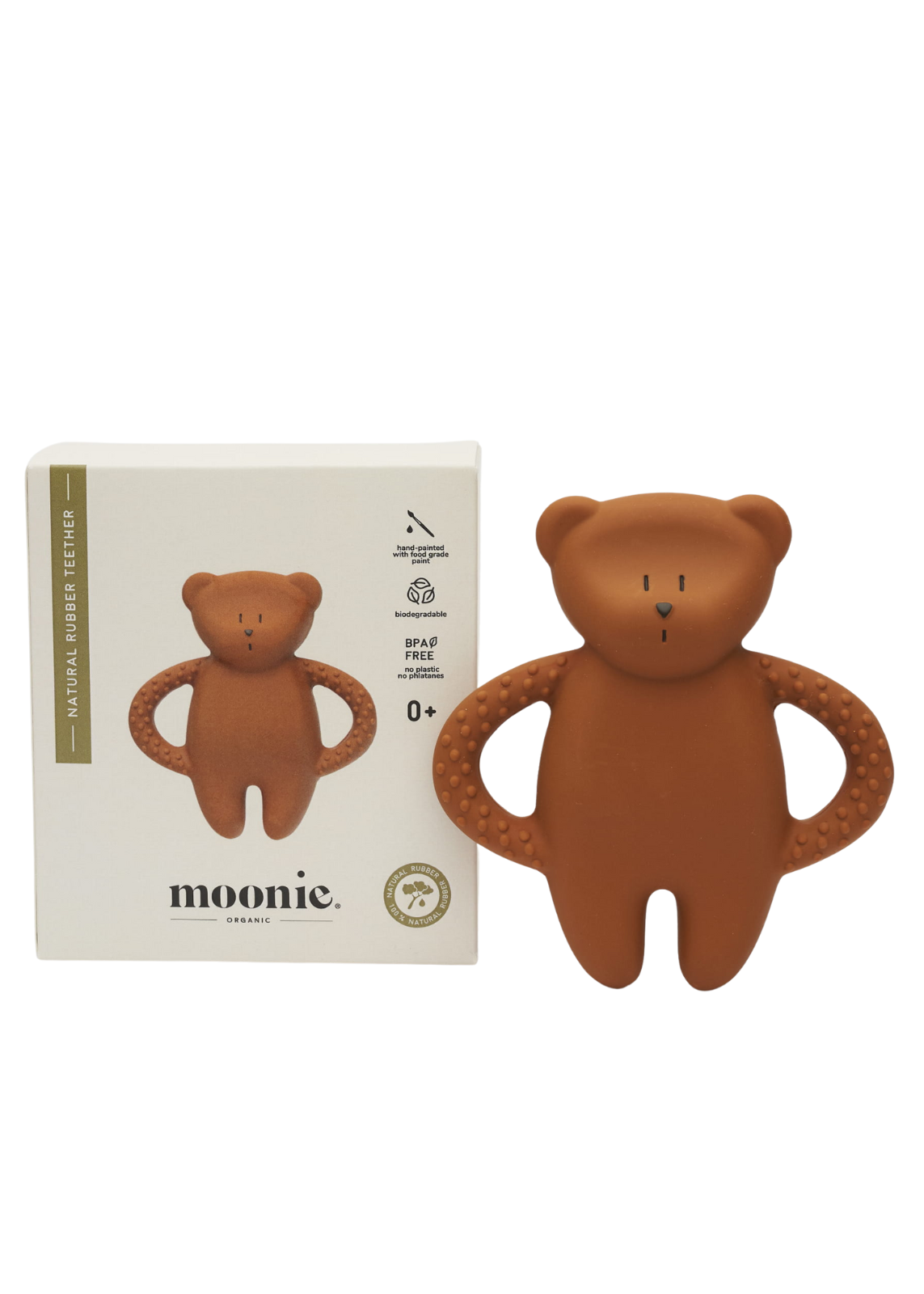 Jucarie Dentitie Ursulet Latex Natural Pur Natural Bear Caramel Moonie