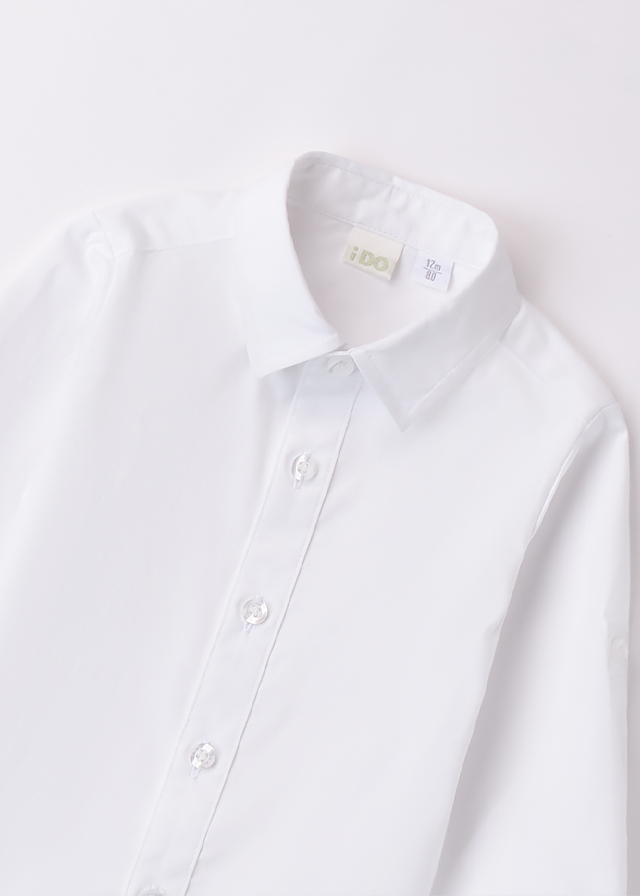 White Long Sleeve Shirt with Classic Collar 4B052.00 iDO